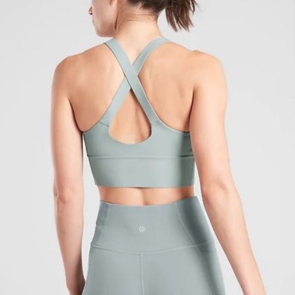 Athleta Warrior Longline Mint Green Sports Bra, Size 3X NWT - Picture 2 of 12